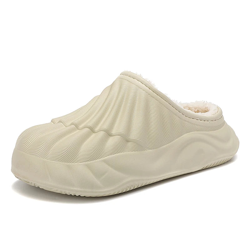 Waterproof winter slippers plush cotton thick sole indoor outdoor