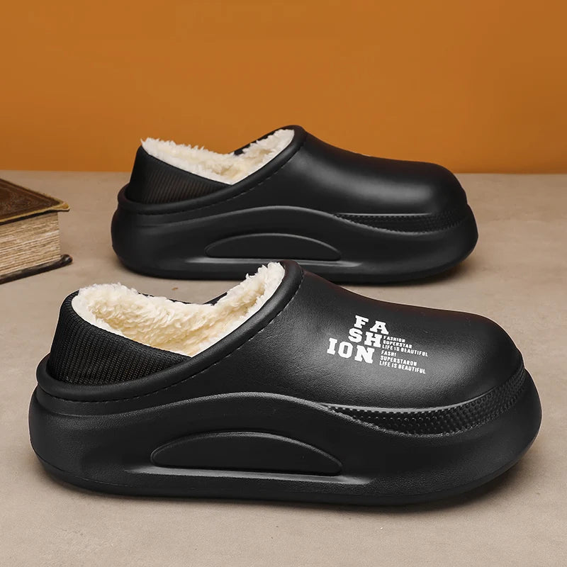 Women men winter slippers - warm cotton construction