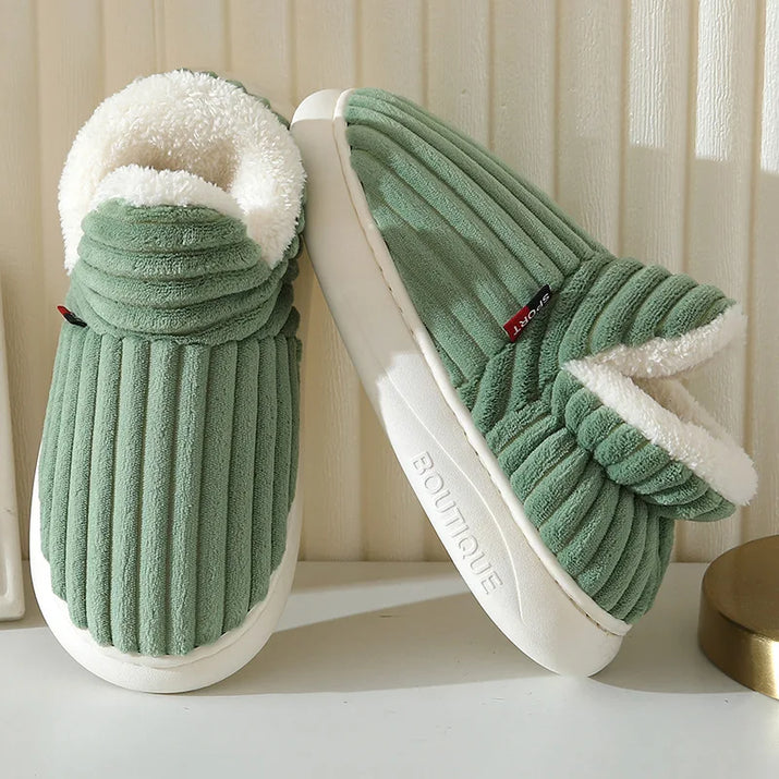 EvaCozy Winter Plush Slippers - Cozy fuzzy slippers in warm neutral tones