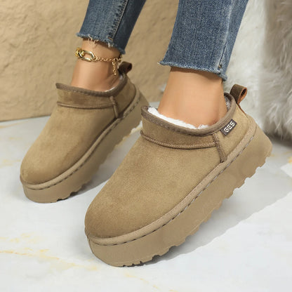 Winter plush ankle boots for women indoor slippers