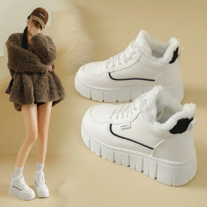 Winter Cotton High-Top Fleece Platform Women's Sneakers EvaCozy™