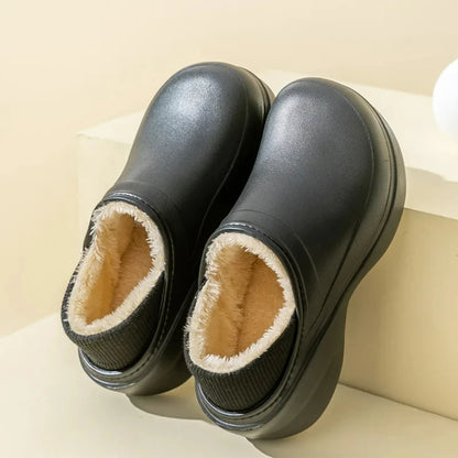Women winter furry slippers - cozy indoor outdoor use