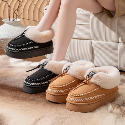 Fluffy platform slippers available in multiple colors for women
