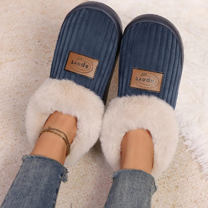 Comfortable plush slippers for women and men - ideal for cold Canadian mornings