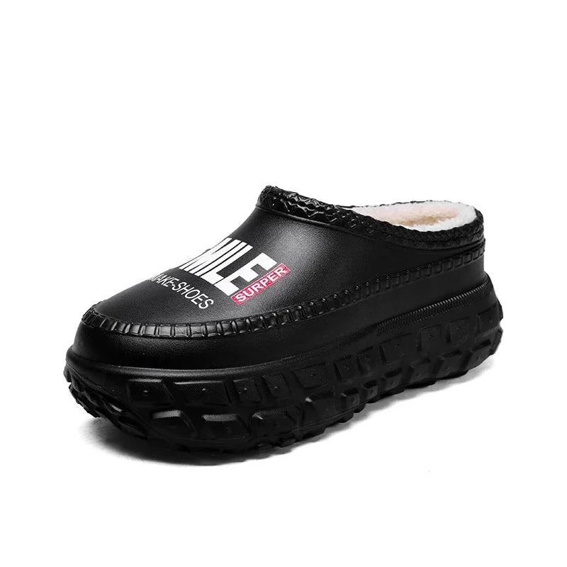 Women winter cotton slippers - side profile view