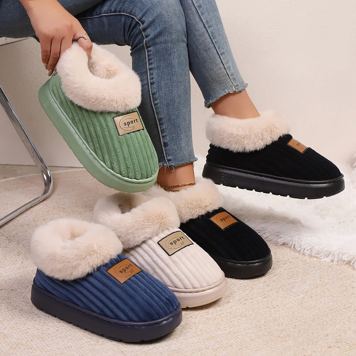 EvaCozy plush winter slippers Canada - warm fuzzy house slippers for cold weather