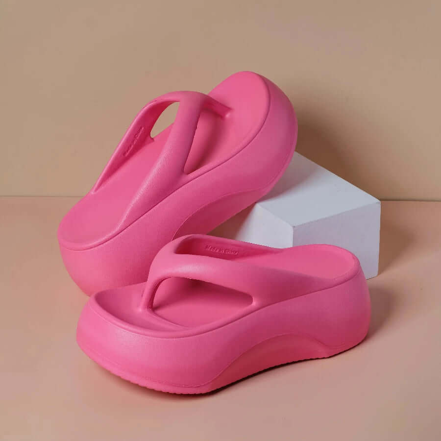 Thick platform flip flops for women comfortable walking