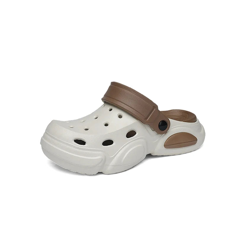 Gray protective toe-cap sandals for men with ergonomic arch support