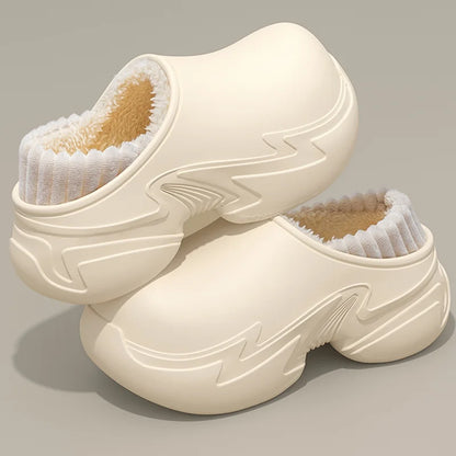 Top view of chunky platform slippers