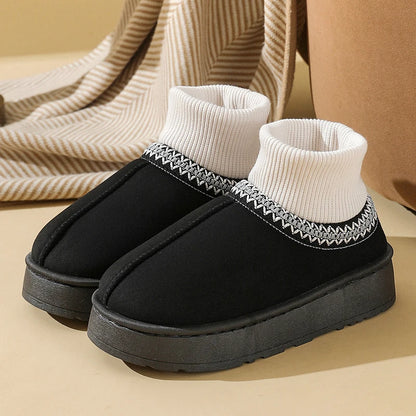 Cozy indoor winter plush ankle boots for women