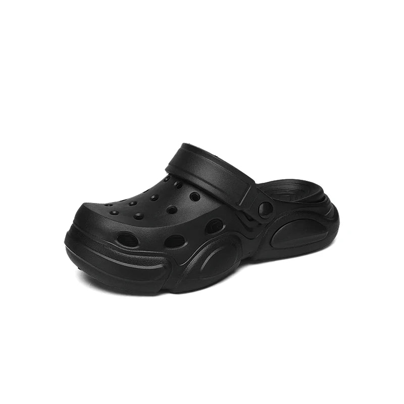 Close-up of protective toe-cap sandals for men reinforced impact-resistant toe cap