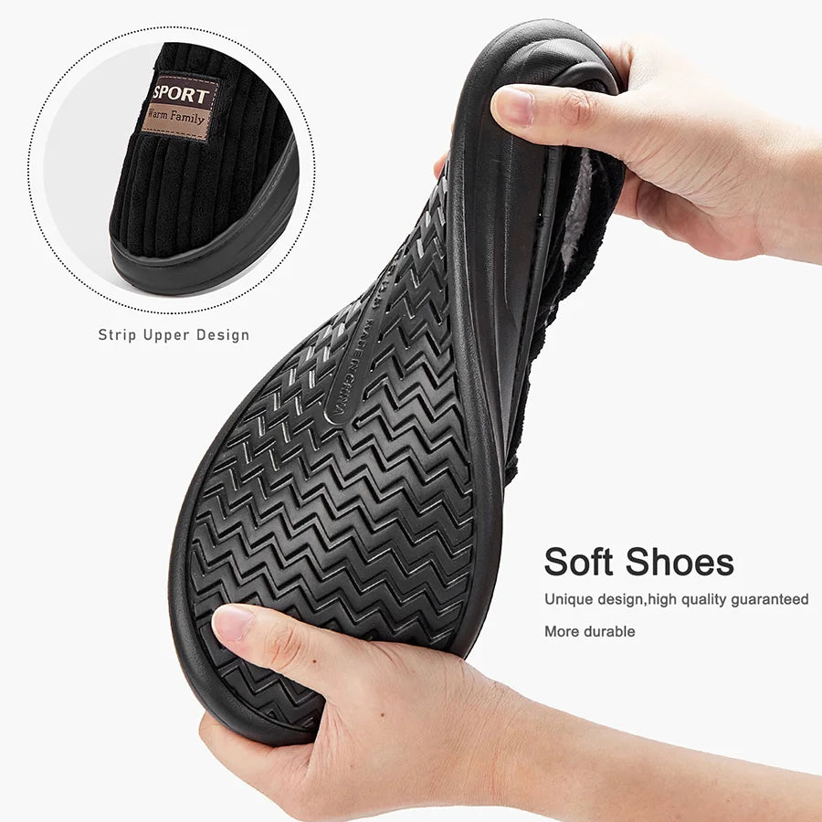 Memory foam cushion interior of memory foam slippers men for comfort