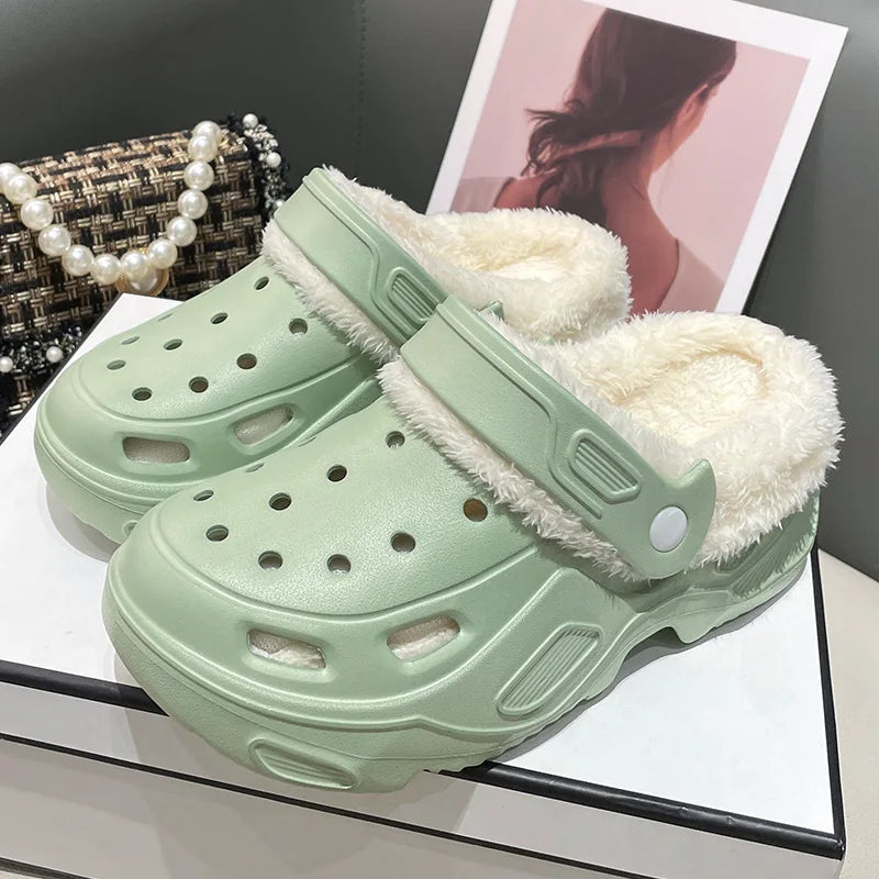 Navy winter cushioned slippers perfect for cold weather comfort