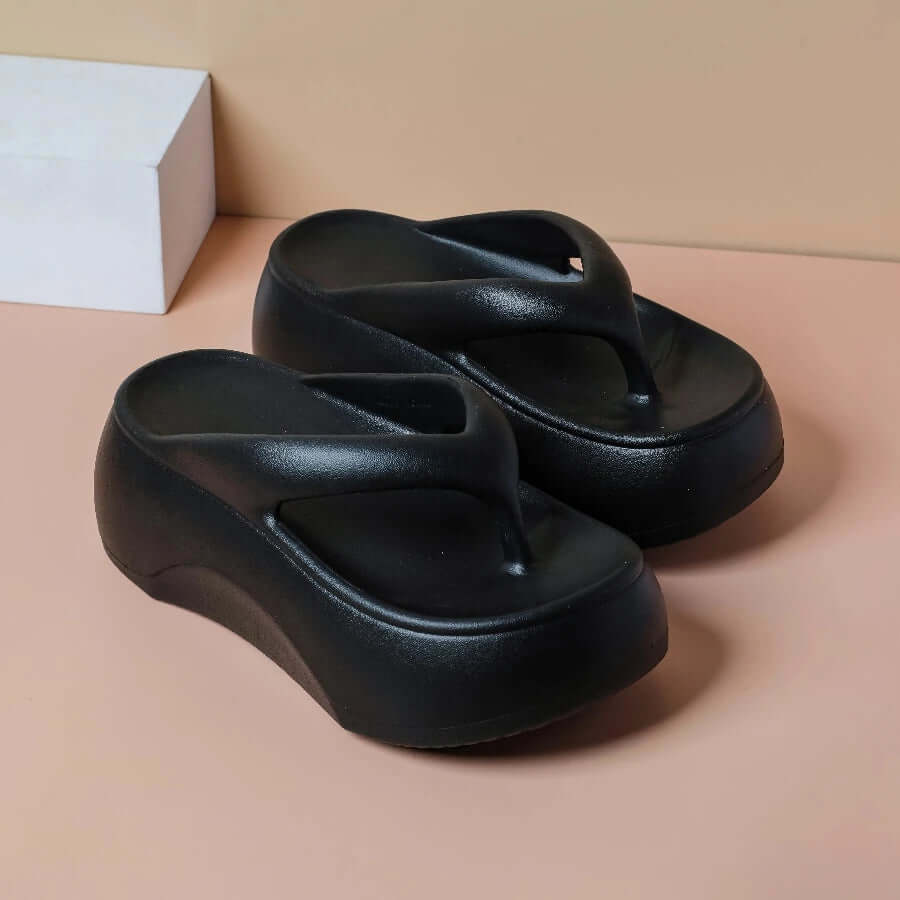 Soft sole women’s platform flip flops for home and beach