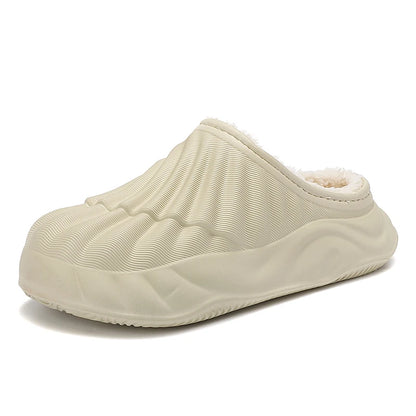 Waterproof winter slippers plush cotton thick sole indoor outdoor