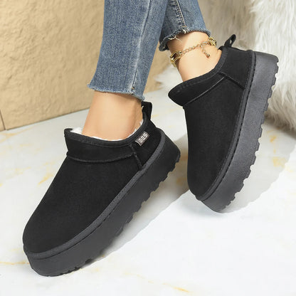 Stylish winter plush ankle boots for women slippers