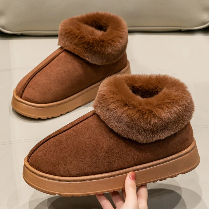 EvaCozy plush slippers in neutral colors - free shipping across Canada