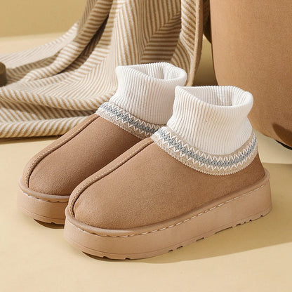 Winter plush ankle boots for women indoor slippers