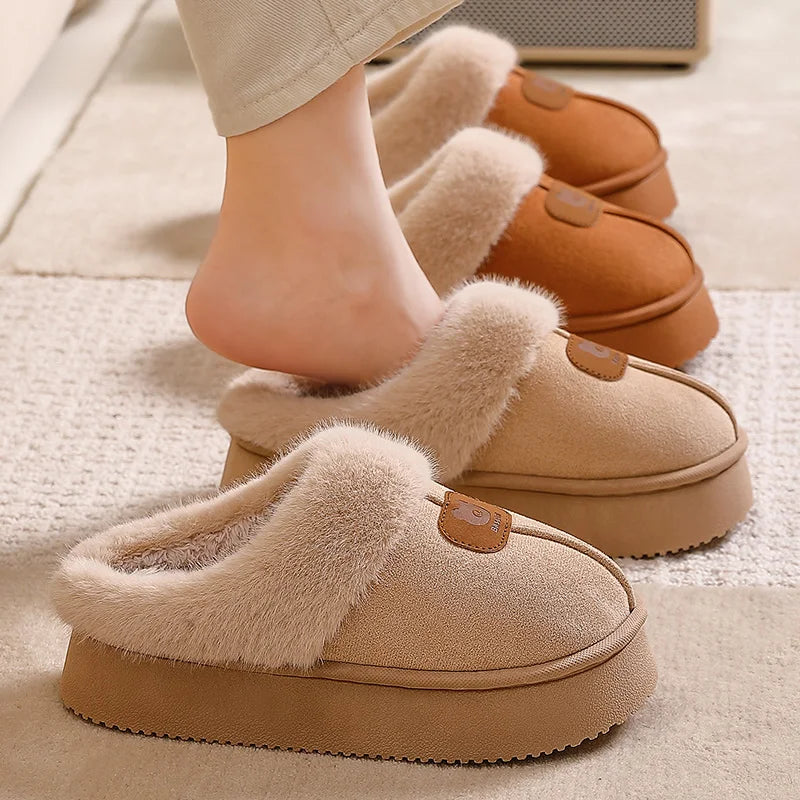 Plush cotton winter slippers with ultra-soft natural cotton and cozy warmth