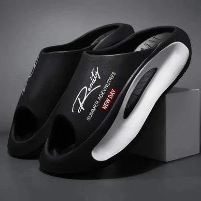 Unisex non-slip couple slippers matching set in gray with anti-slip soles