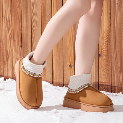 Cozy winter plush ankle boots for women at home