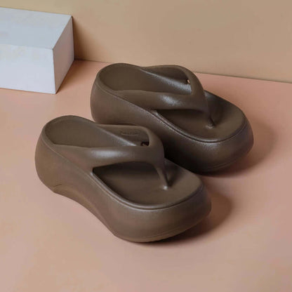 Women’s chunky platform flip flops with soft cloud sole