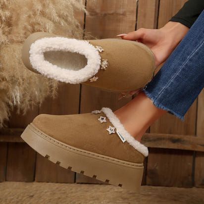 Winter Plush Platform Mules – Warm Furry Outdoor Slippers EvaCozy™