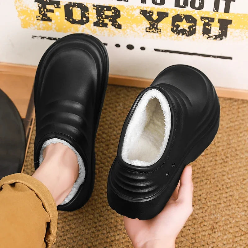 Waterproof chef shoes for kitchen work with warm cotton lining