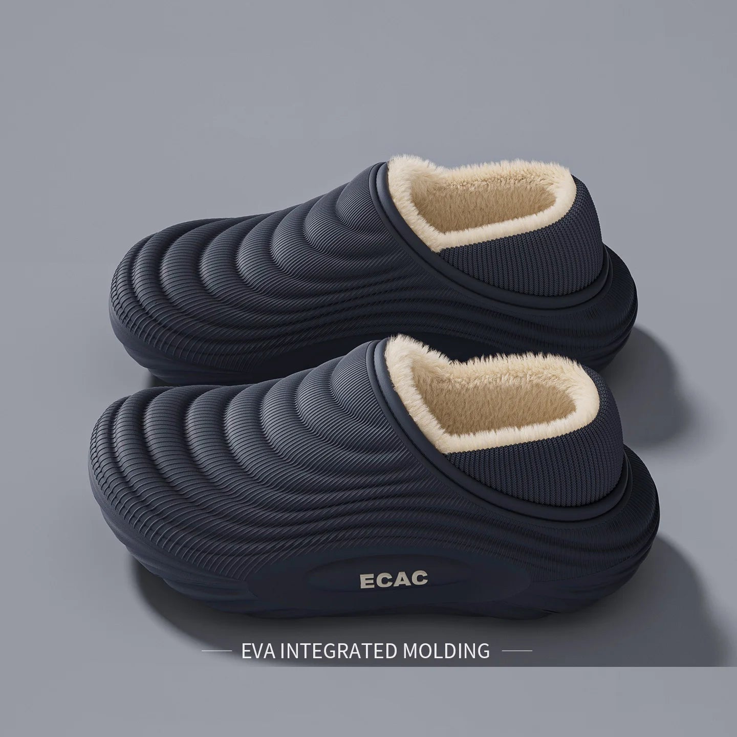 Closed-toe design of fur lined winter slippers protecting feet from cold drafts