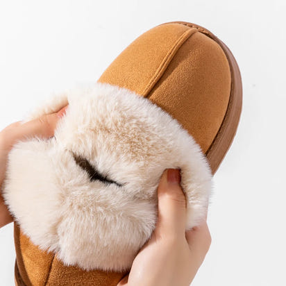 Women's plush slippers with anti-slip grip - perfect for wet and icy surfaces in Canada