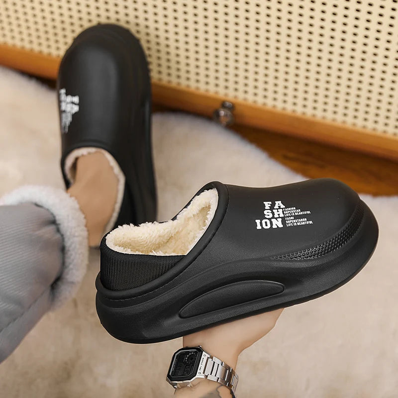 Women men winter slippers non-slip outdoor sole