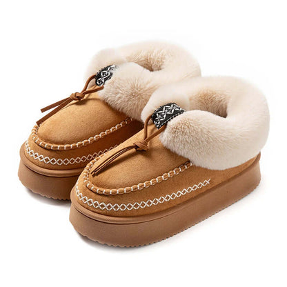 Fluffy platform slippers size comparison showing elevated platform height