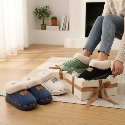 EvaCozy plush slippers collection - gift-ready winter footwear
