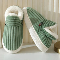 Close-up of EvaCozy warm house slippers showing premium plush texture