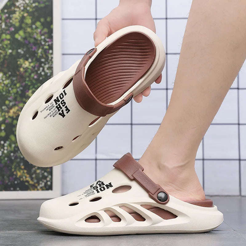 Anti-slip traction outsole with a deep rugged tread pattern on an outdoor shoe